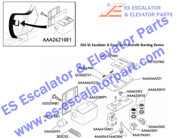 AAA26210E1 Keyswitches Assembly, Retrofit Start/Stop Device, NYC Code