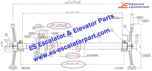 LG/SIGMA Escalator Parts DSA2000536A Handrail drive shaft LG/SIGMA Escalator Parts DSA2000536A Handrail drive shaft