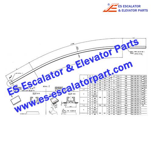 ESotis escalator GAA402BLY handrail guide