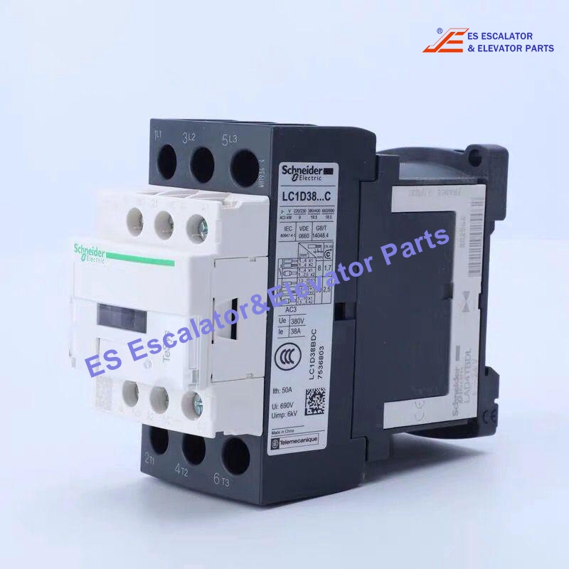 LC1D09ED Elevator TeSys Deca Contactor  3P(3 NO) - AC-3 - <= 440 V 9 A - 48 V DC Coil Use For Schneider