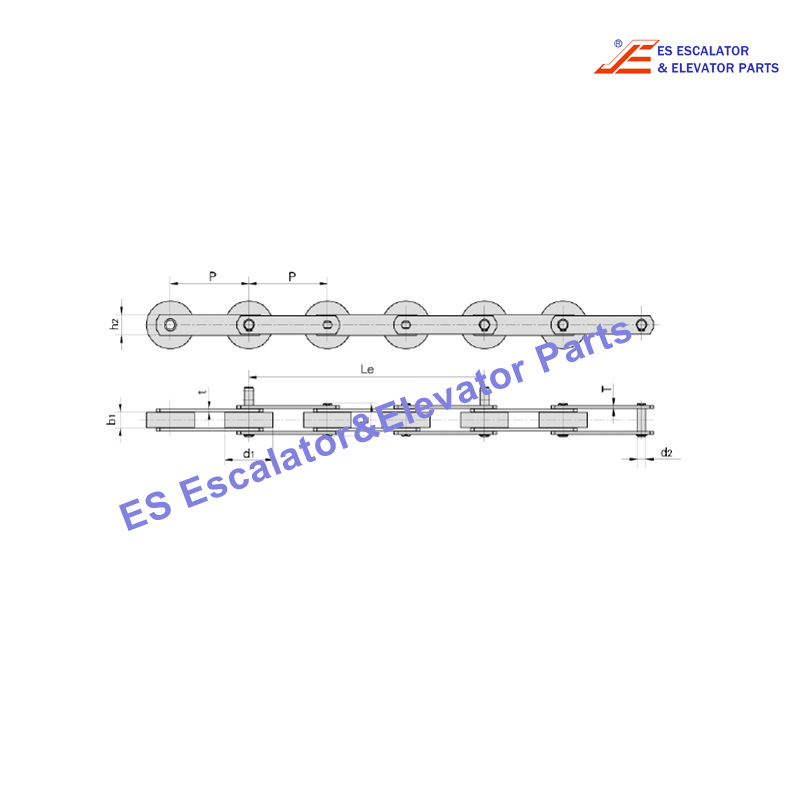 JJT133 Escalator Step Chain Pitch:133.33mm Roller Diameter:70mm