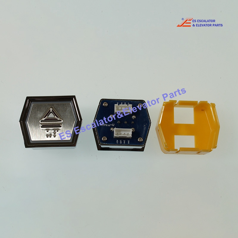 GP-PCB Elevator Push Button UP With Braile GP-PCB Red Led 24V Hexagonal Type Use For BLT