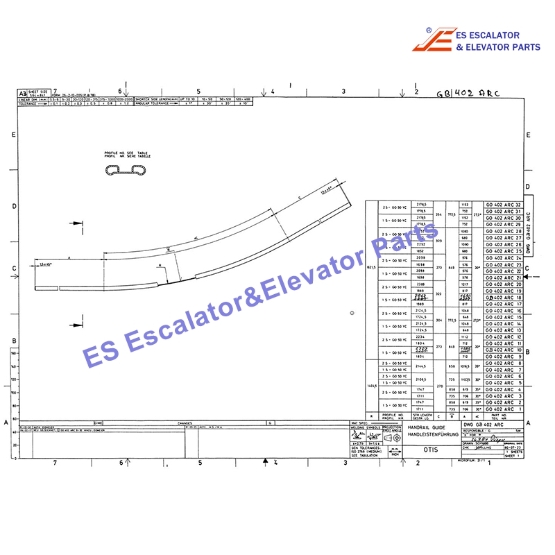 GB402ARB10 Escalator Guide Use For OTIS