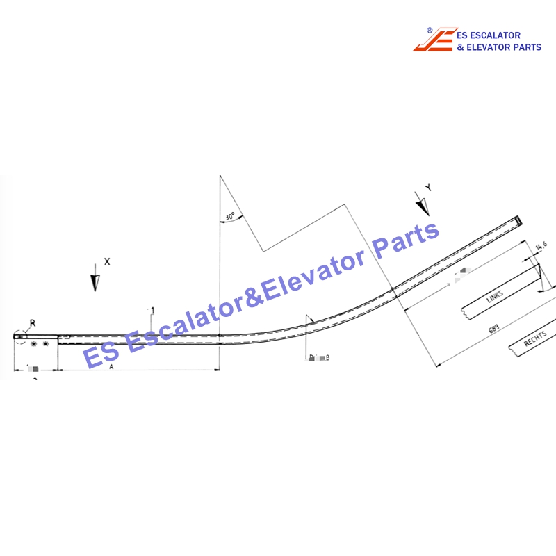 GB483AAB7 Escalator Step Roller Return Track U/L LHS for Upper Landing Use For Otis
