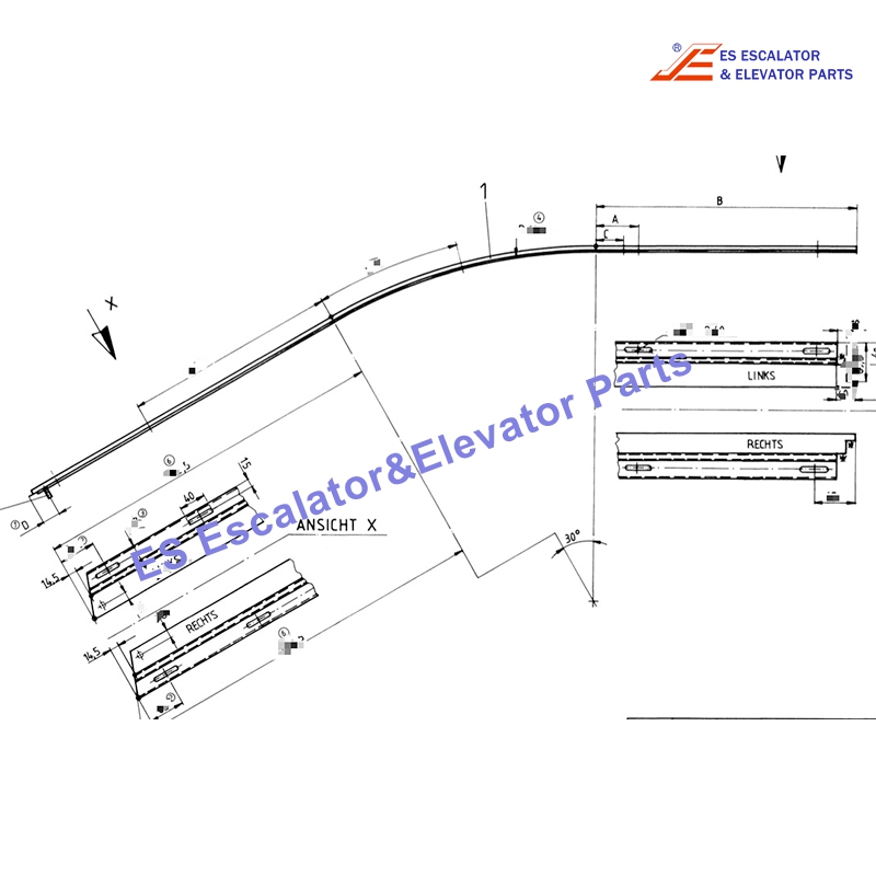 GB483AAA9 Escalator Track Connection Part Use For OTIS