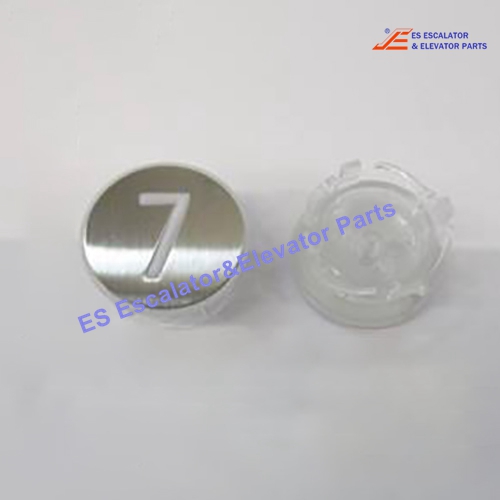 KM870821G007 Elevator Pressel Round Brushed Tactile Symbol 7 Use For Kone