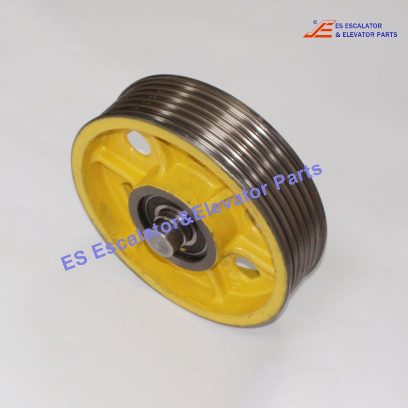 XAA266AE14 Elevator Suspension Pulley 400*6*10mm Rim Width 110mm Hub Width 120mm Bearing 6312-2RS1 Groove Pitch 16mm Use For Otis