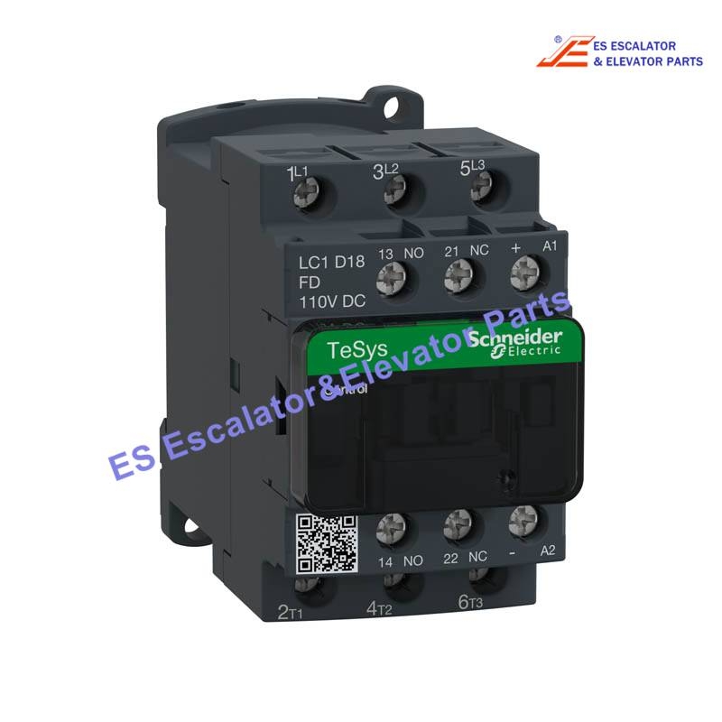 LC1D18FD Elevator Contactor 3P(3NO),AC-3/AC-3e,<=440V 18A,110V DC Coil Use For Schneider